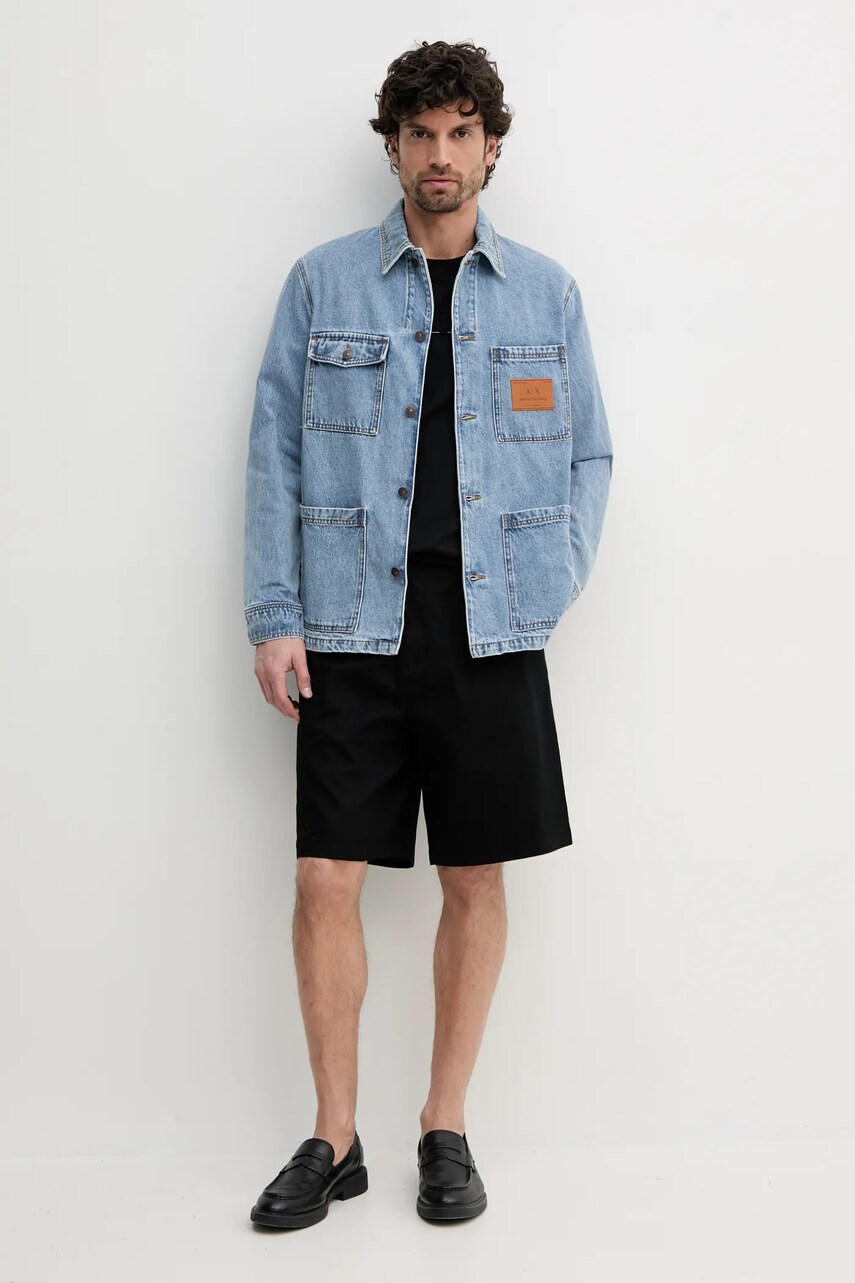 Бавовняні шорти Armani Exchange чоловічі колір чорний XM001277 AF13171