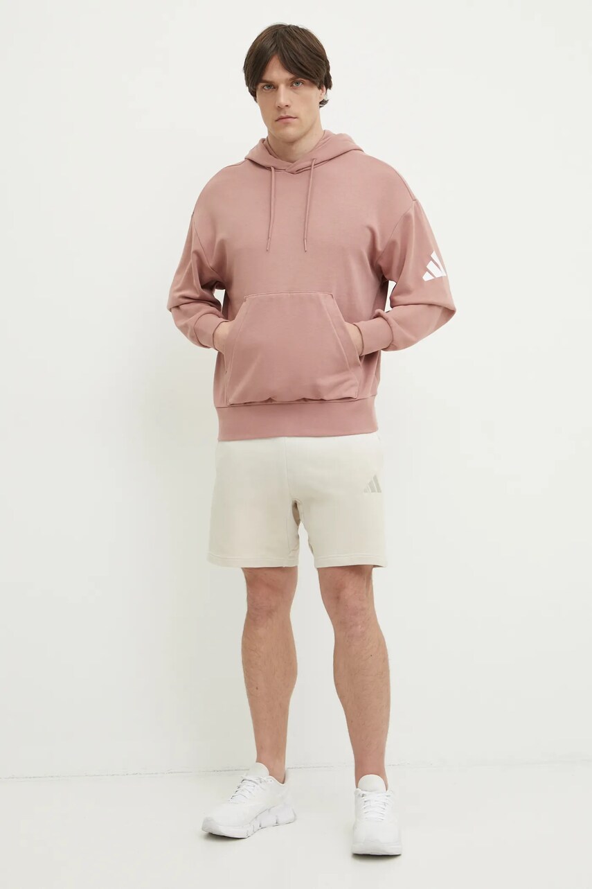 Бавовняні шорти adidas ALL SZN Dip Dye чоловічі колір бежевий JL9576
