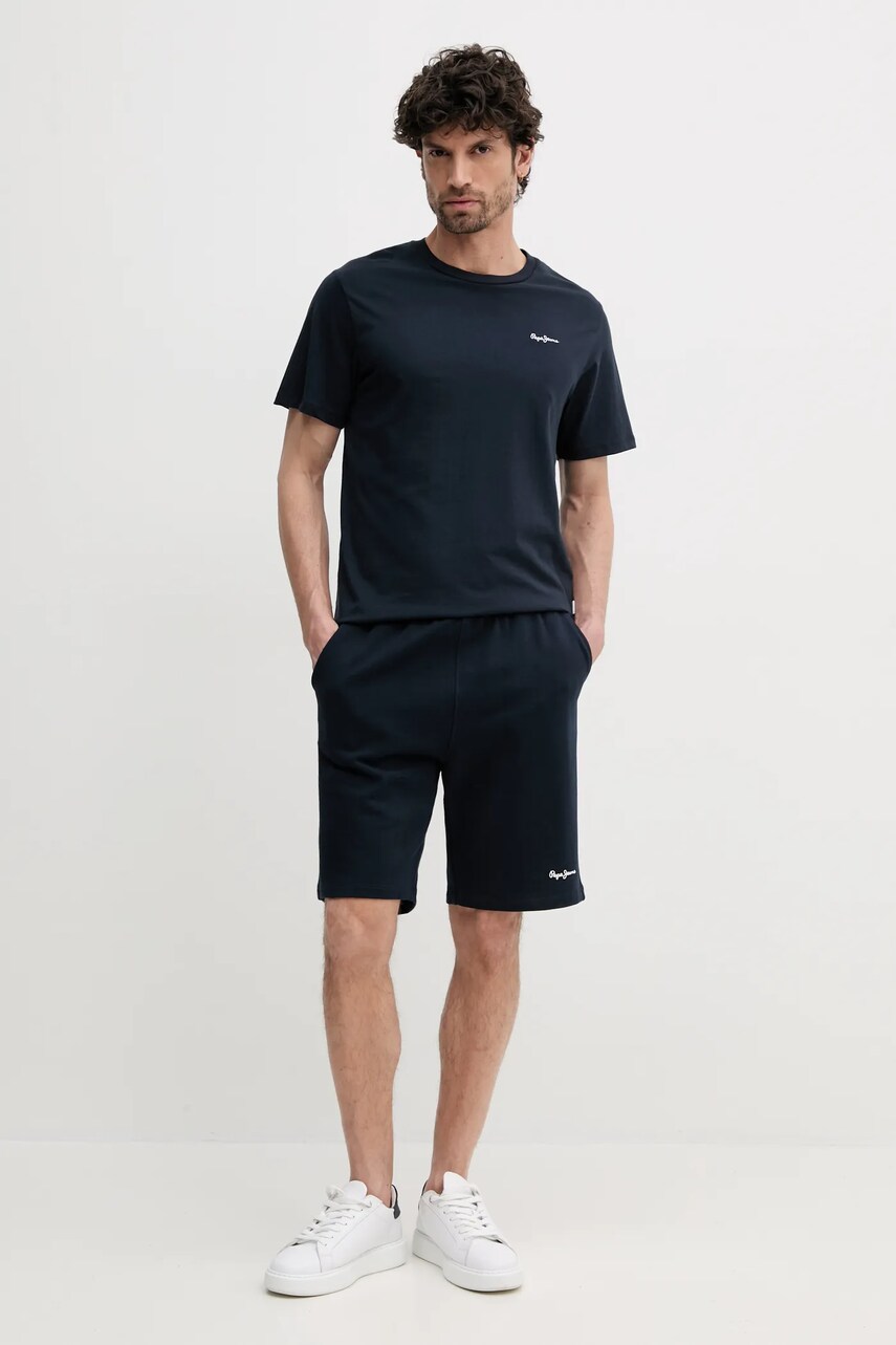 Бавовняні шорти Pepe Jeans DUKE SHORTS колір синій PM211864