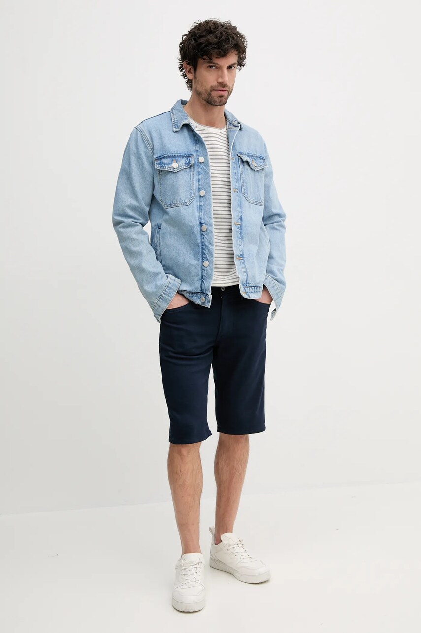 Шорти Pepe Jeans SLIM GYMDIGO SHORT чоловічі колір синій PM801075YH6