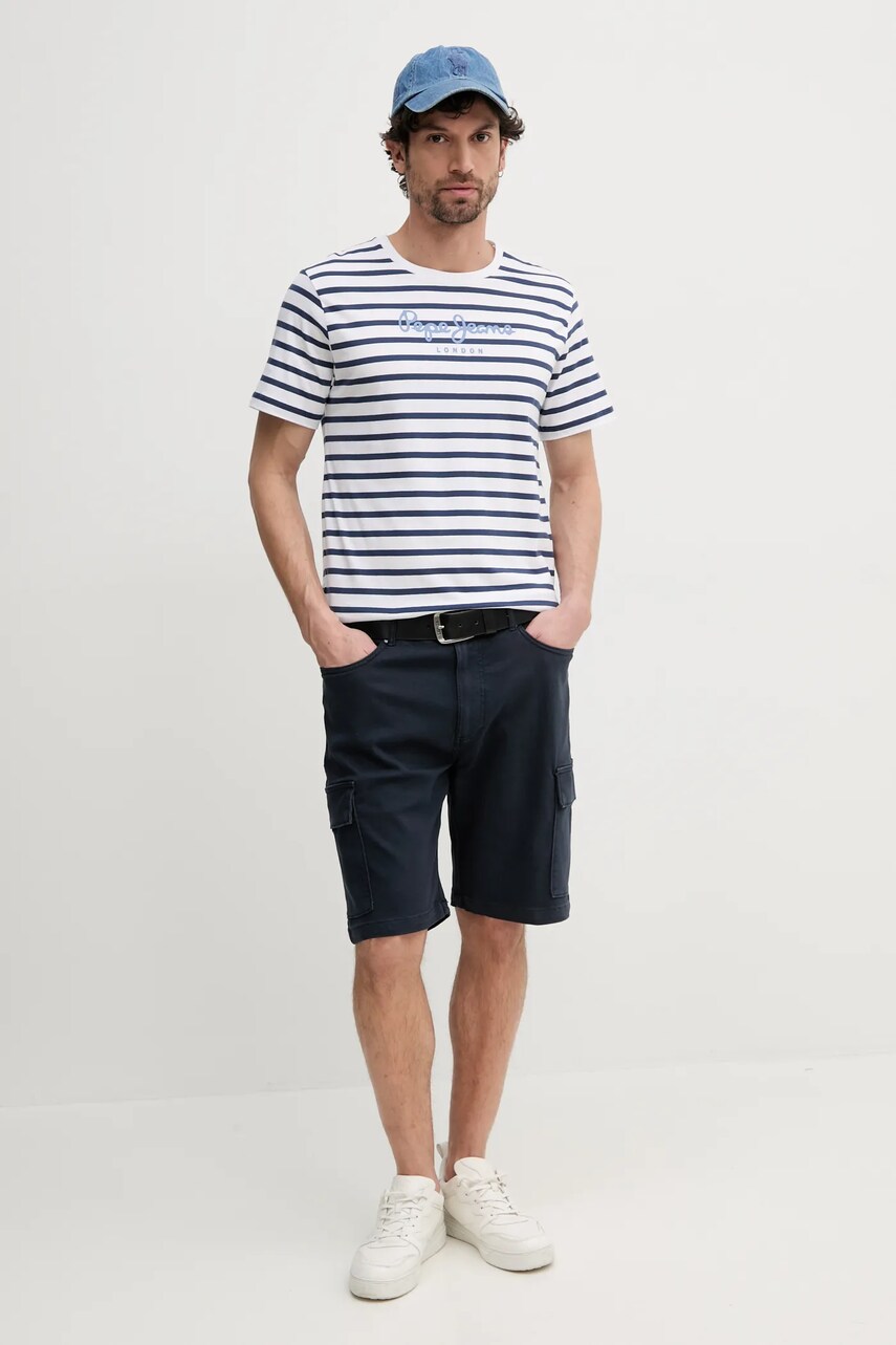 Шорти Pepe Jeans GYMDIGO FIVE POCKETS CARGO SHORT чоловічі колір синій PM801177