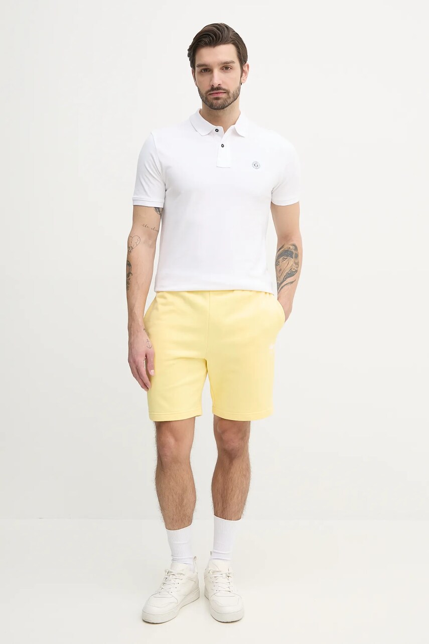 Бавовняні шорти Lacoste колір жовтий GH0990