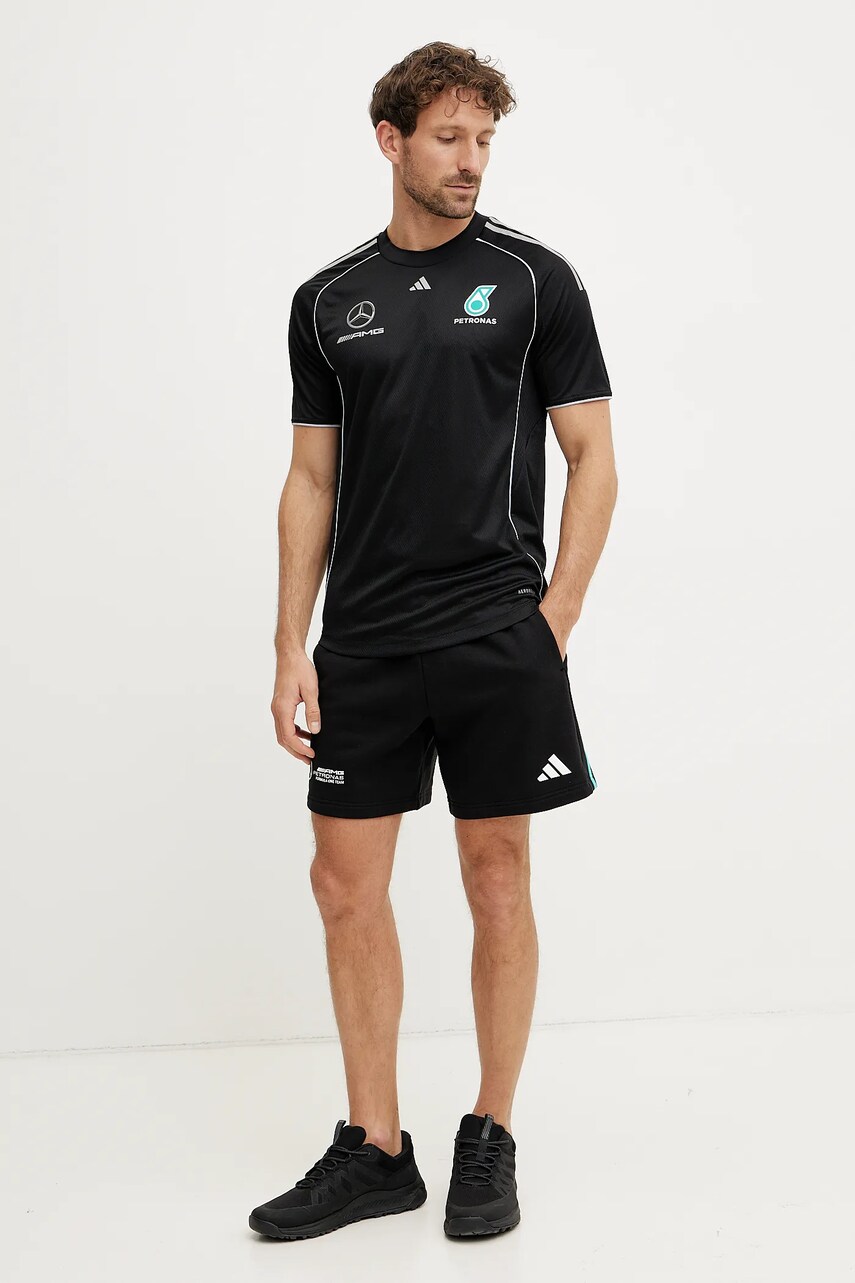 Бавовняні шорти adidas x Mercedes чоловічі колір чорний JV5429