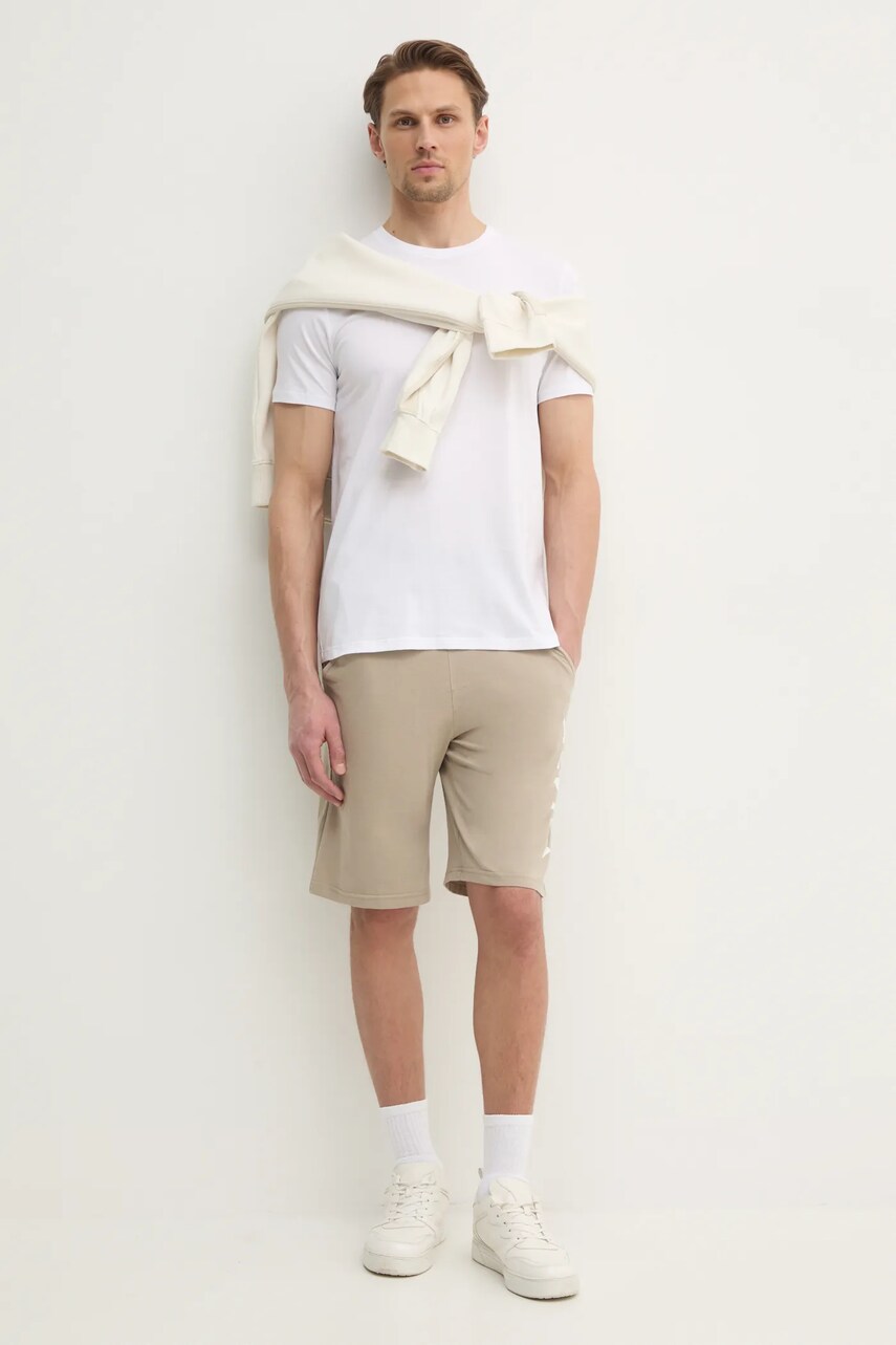 Бавовняні шорти Alpha Industries Alpha Jersey Short чоловічі колір бежевий 116366