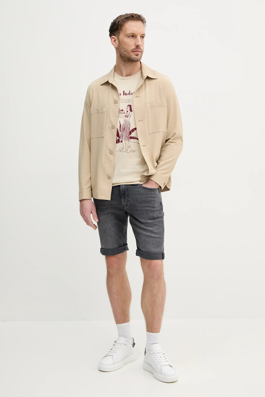Джинсові шорти Calvin Klein Jeans чоловічі колір сірий J30J327515