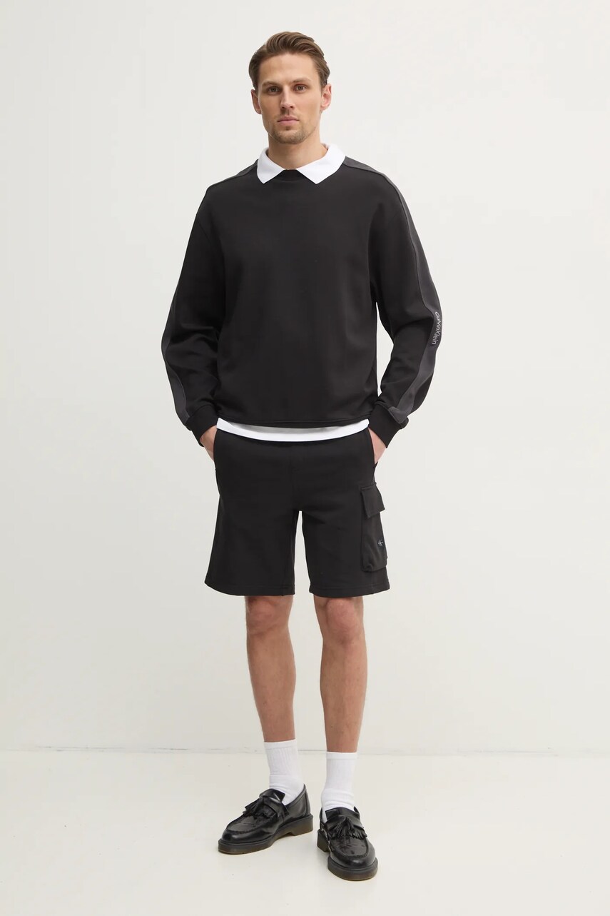 Бавовняні шорти Calvin Klein Jeans колір чорний J30J327284