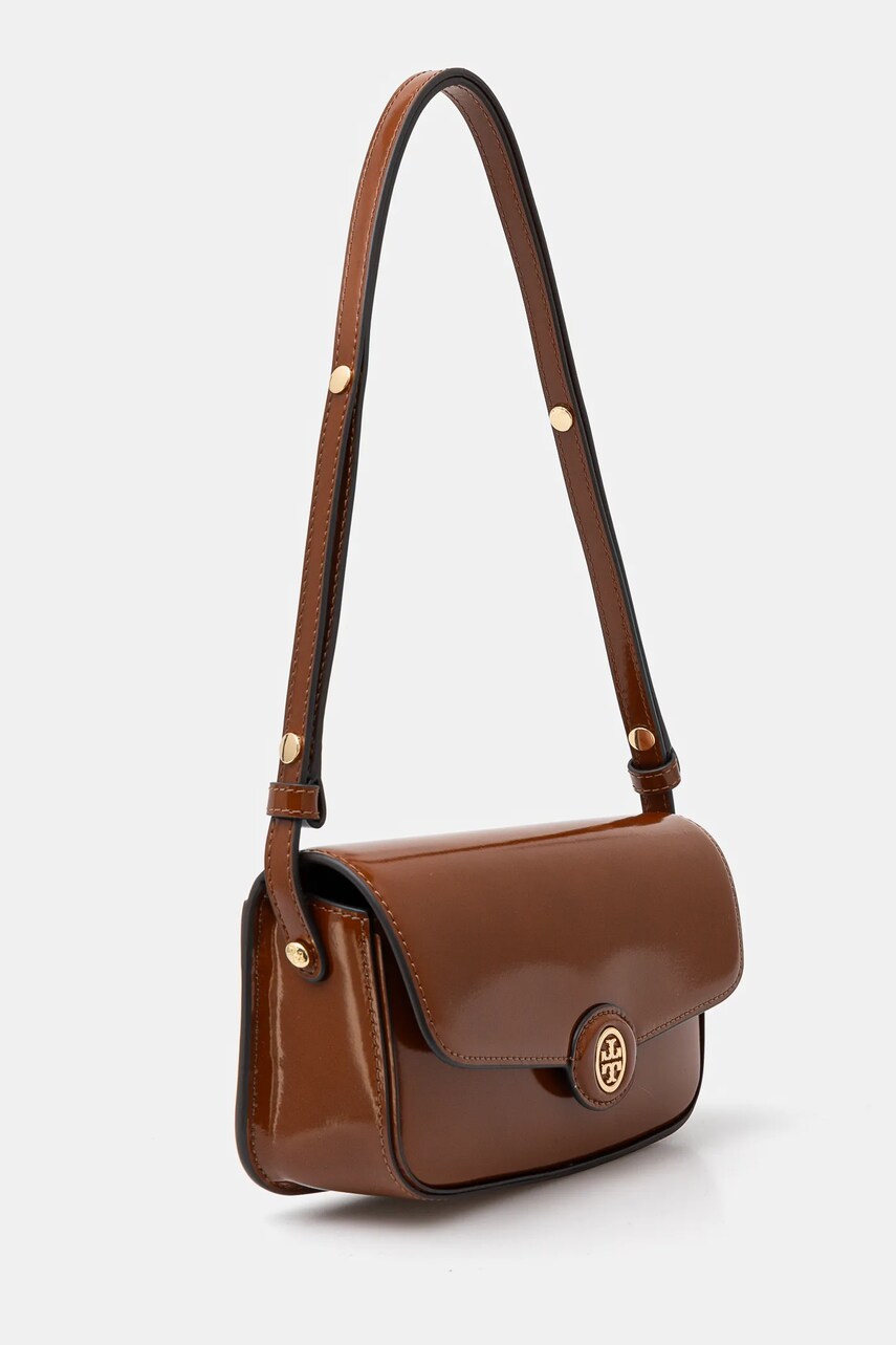Шкіряна сумочка Tory Burch Robinson колір коричневий 161831.223