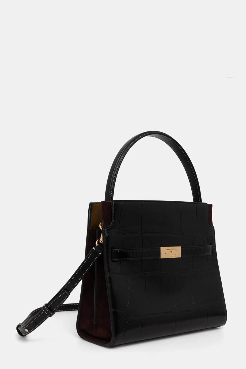 Шкіряна сумочка Tory Burch Lee Radziwill колір чорний 162237.001