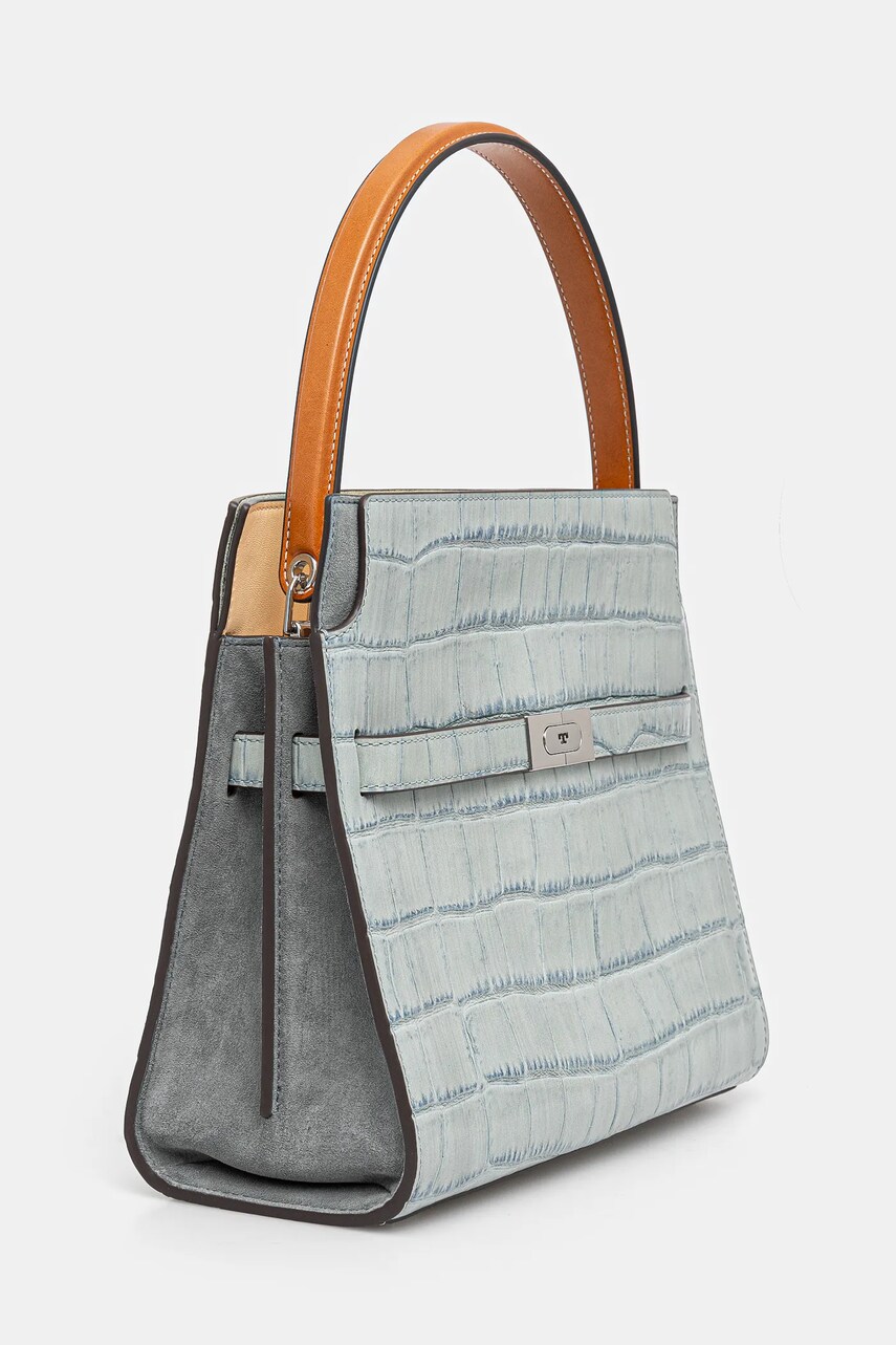 Шкіряна сумочка Tory Burch Lee Radziwill колір бірюзовий 162445.400