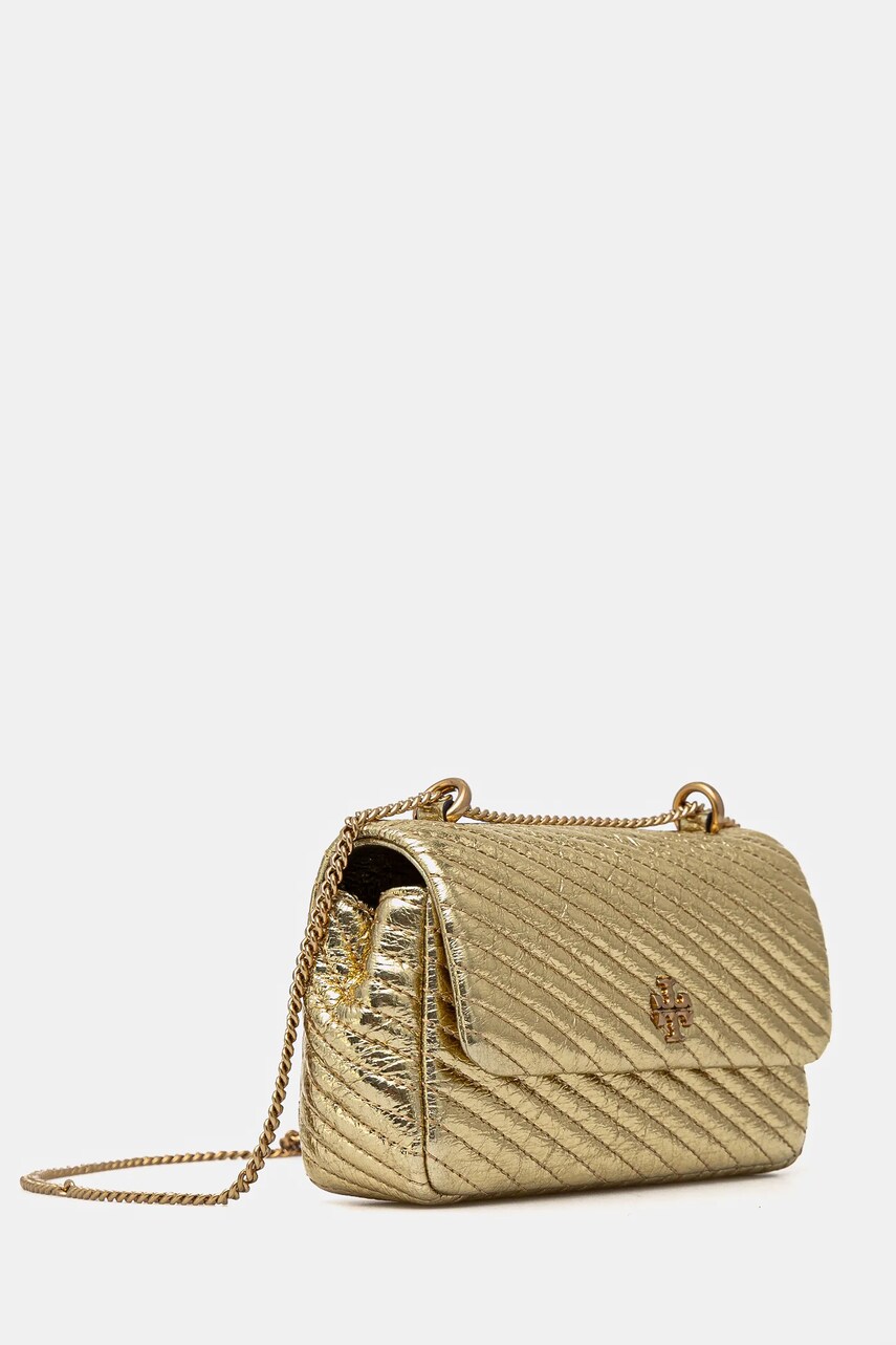 Шкіряна сумочка Tory Burch Kira колір золотий 161916.700