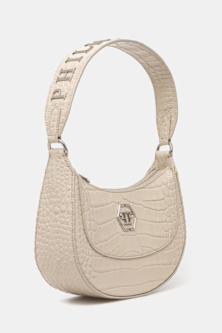 Шкіряна сумочка Philipp Plein колір бежевий SAEA WBA2064 PLE010N