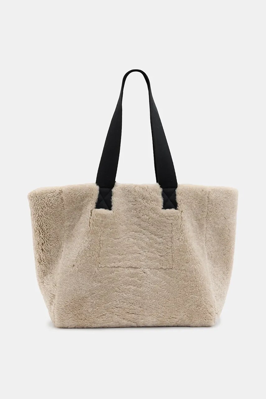 Двостороння шкіряна сумочка AllSaints IZZY SHEARLING колір коричневий W056XB
