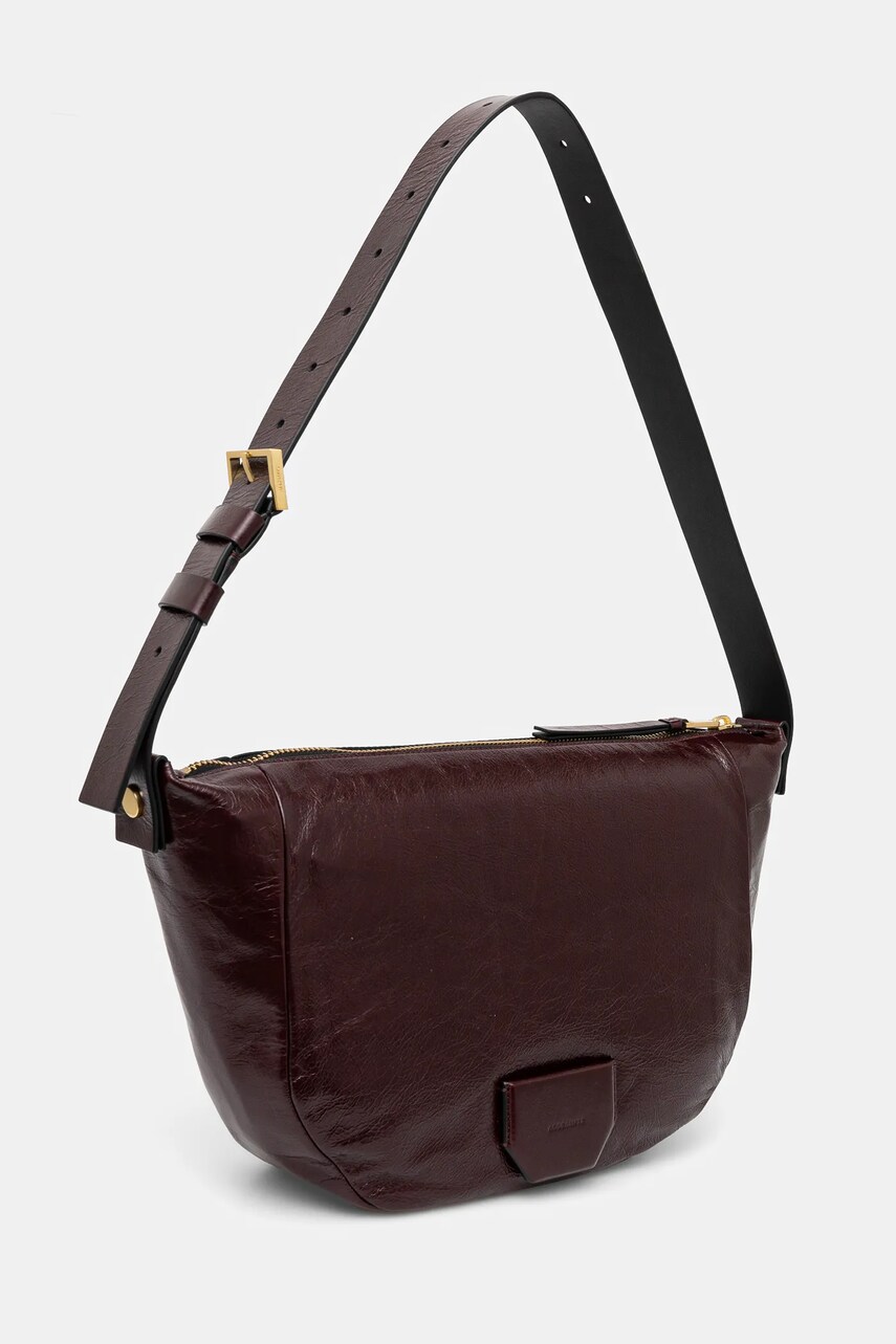 Шкіряна сумочка AllSaints MADEA SHOULDER колір бордовий W395XB