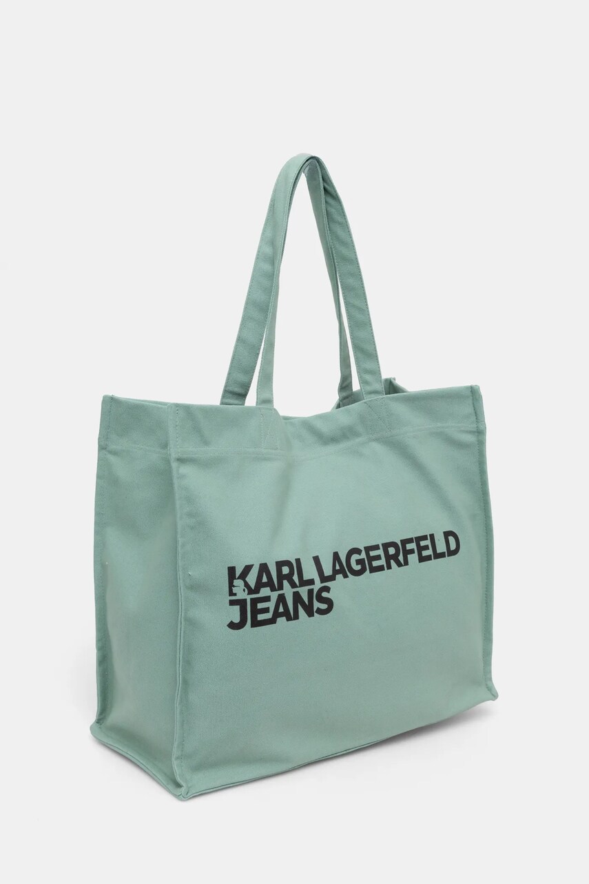 Бавовняна сумка Karl Lagerfeld Jeans колір зелений A1W50002