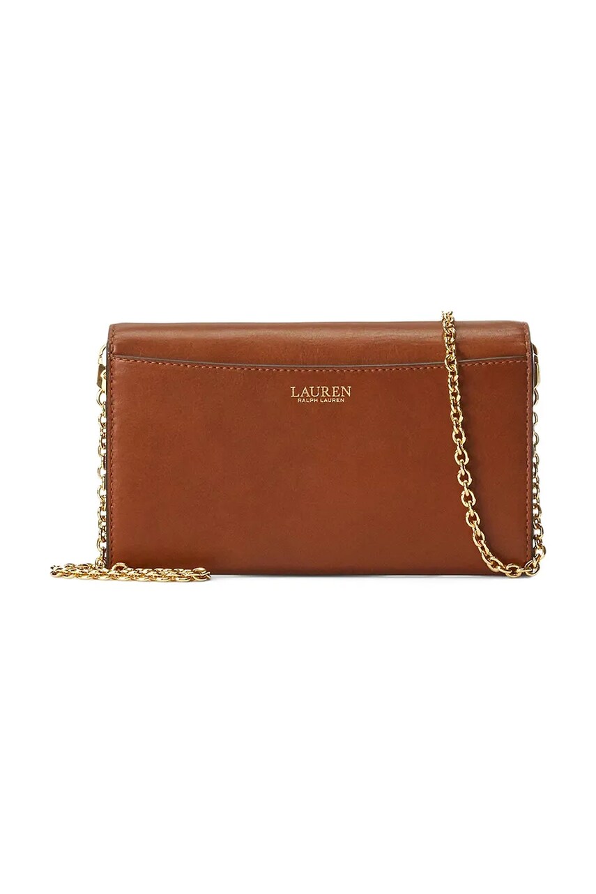 Шкіряна сумочка Lauren Ralph Lauren колір коричневий 432964152