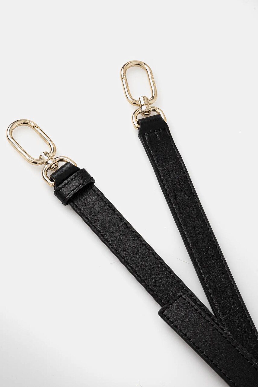 Шкіряний ремінь для сумки Furla колір чорний WK00215 AX0733 O6000