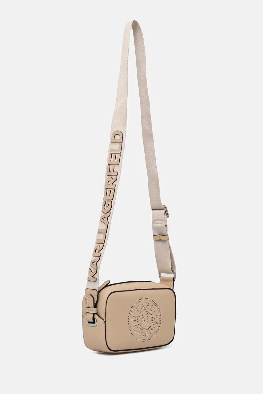 Шкіряна сумочка Karl Lagerfeld колір бежевий A1W30024