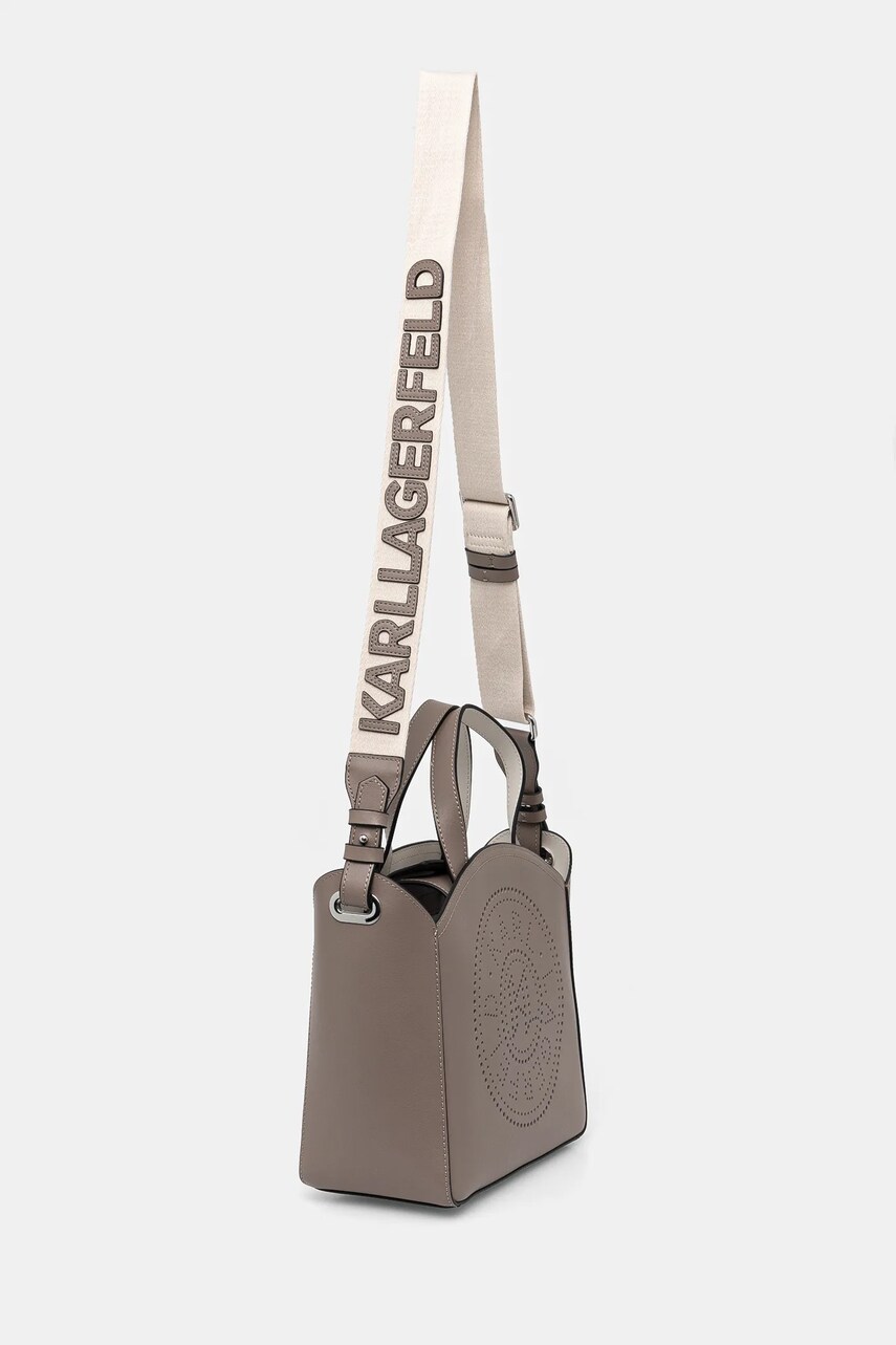 Шкіряна сумочка Karl Lagerfeld колір сірий A1W30058