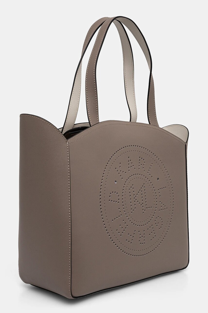 Шкіряна сумочка Karl Lagerfeld колір бежевий A1W30060