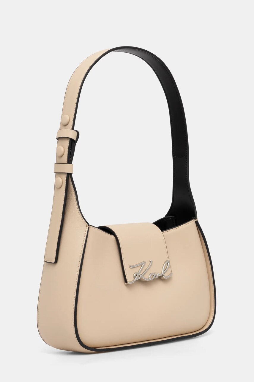 Шкіряна сумочка Karl Lagerfeld колір бежевий A1W30149