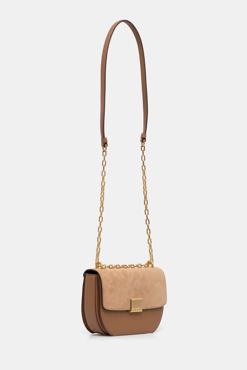 Шкіряна сумочка Karl Lagerfeld колір бежевий A1W30160