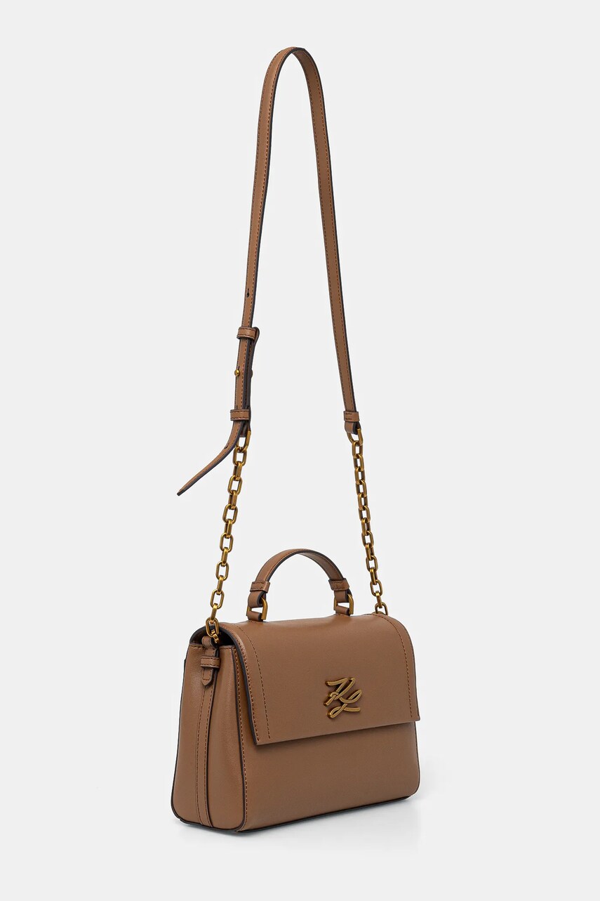 Шкіряна сумочка Karl Lagerfeld колір коричневий A1W30170