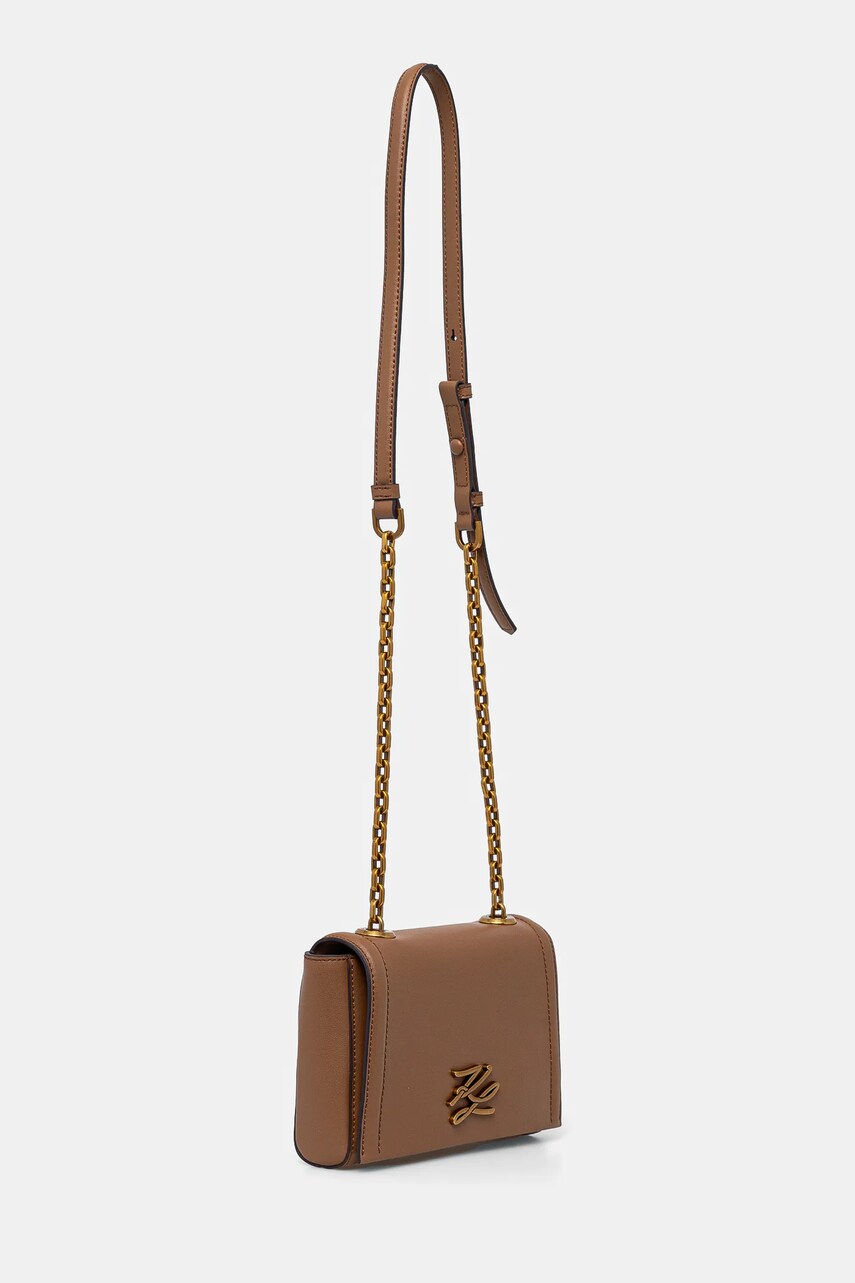Шкіряна сумочка Karl Lagerfeld колір коричневий A1W30174