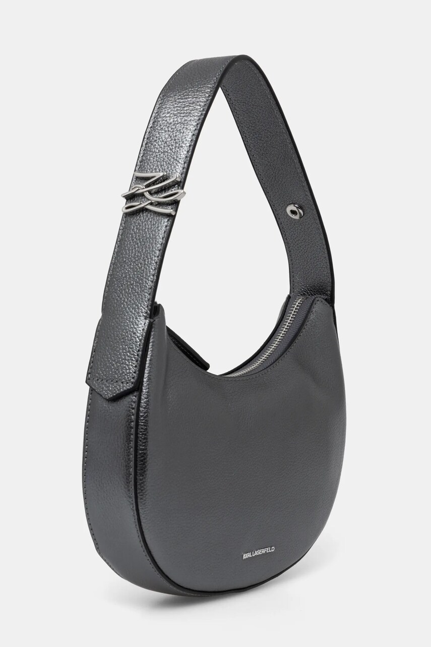 Шкіряна сумочка Karl Lagerfeld колір сірий A1W30222