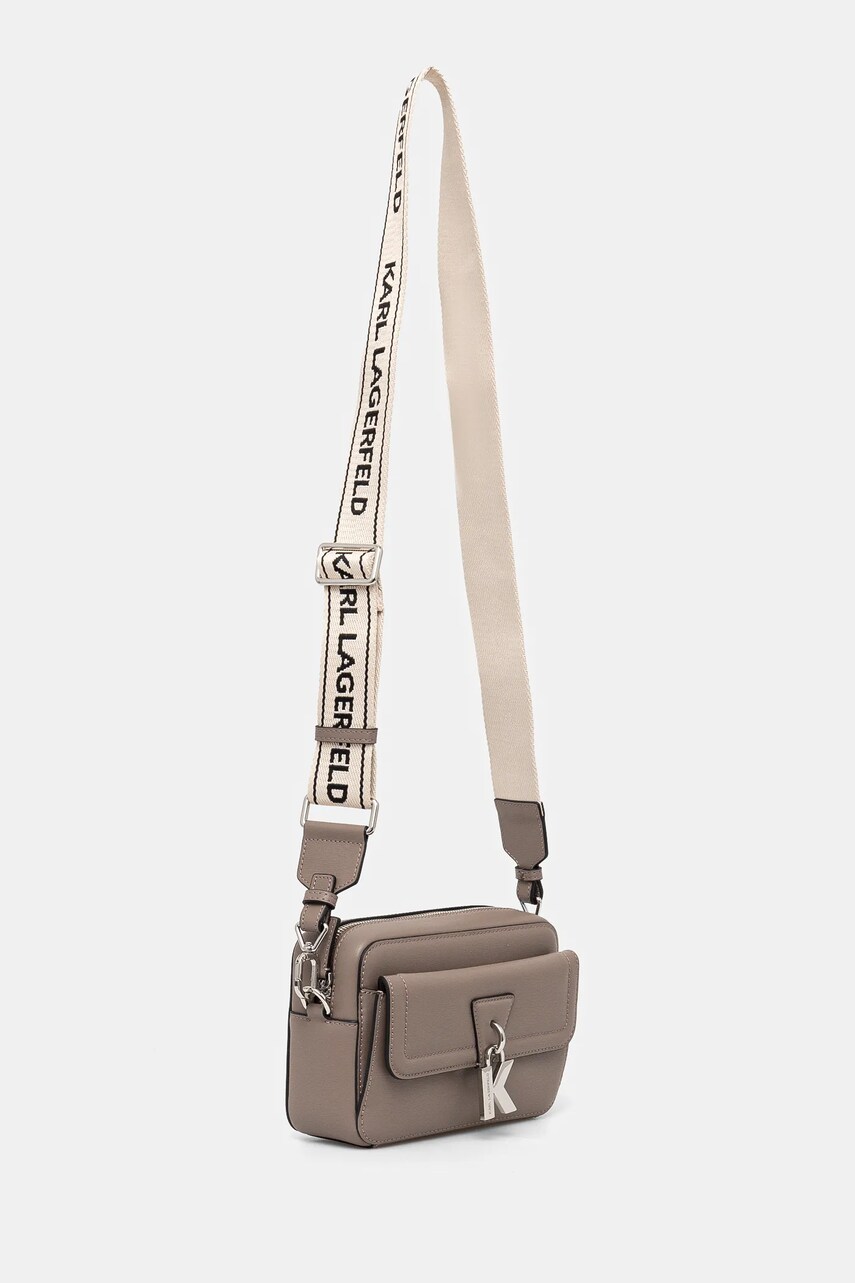Шкіряна сумочка Karl Lagerfeld колір бежевий A1W30406