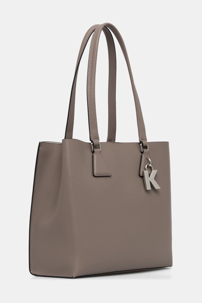 Шкіряна сумочка Karl Lagerfeld колір сірий A1W30410