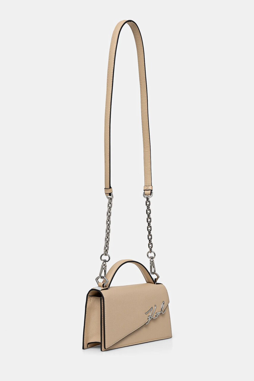Шкіряна сумочка Karl Lagerfeld колір бежевий A1W30458
