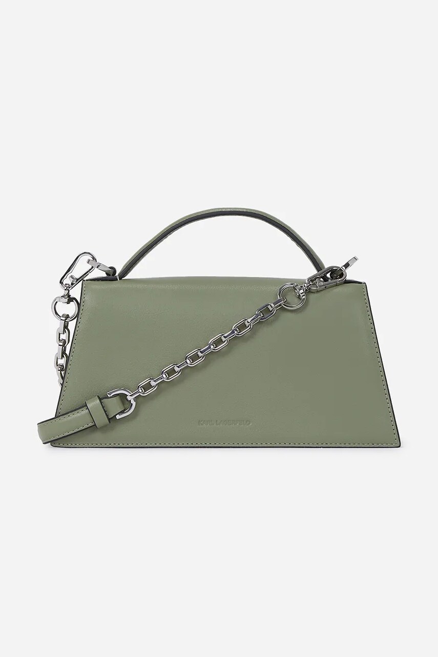Шкіряна сумочка Karl Lagerfeld колір зелений A1W30458