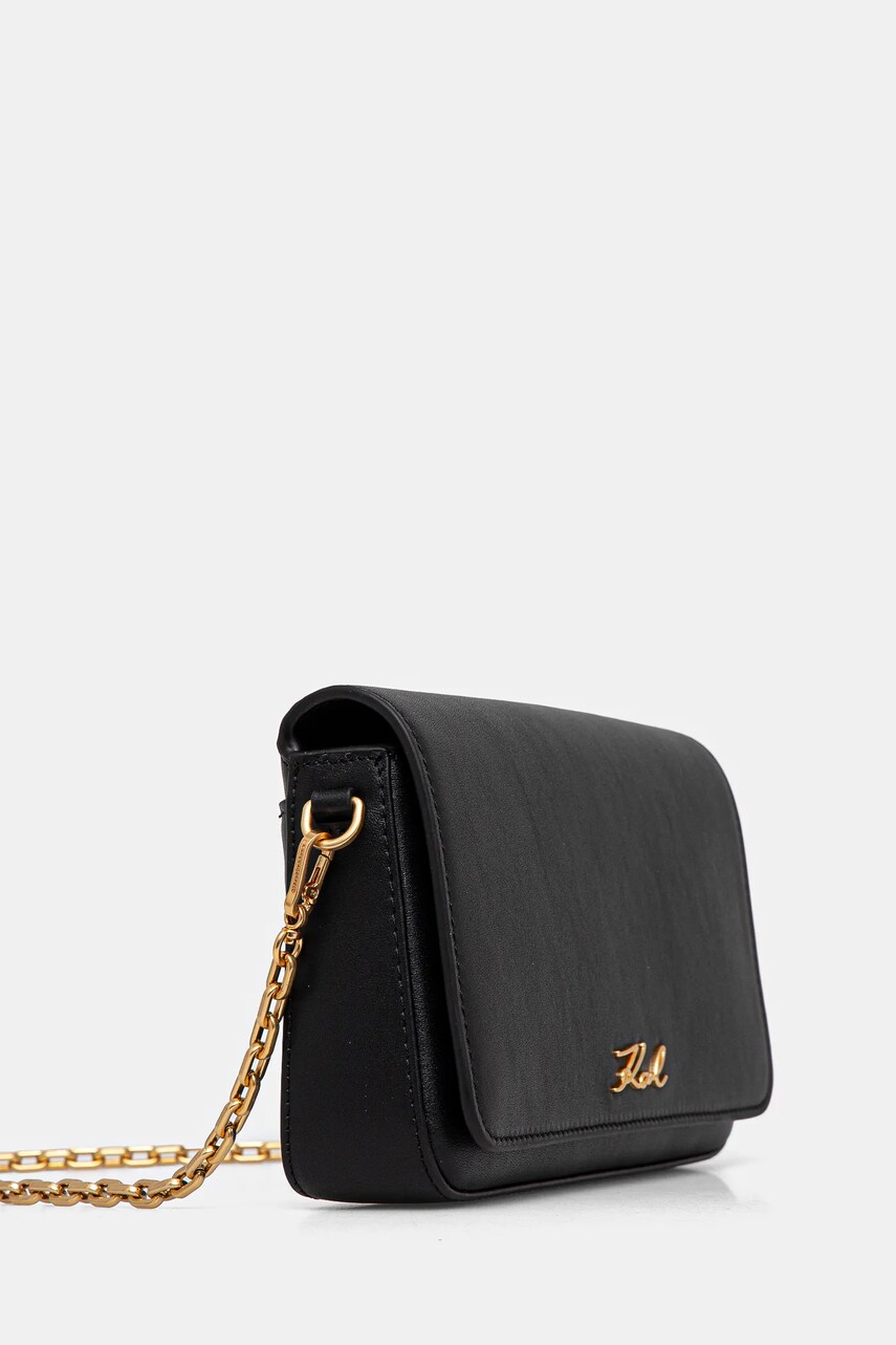 Шкіряна сумочка Karl Lagerfeld колір чорний A1W32107