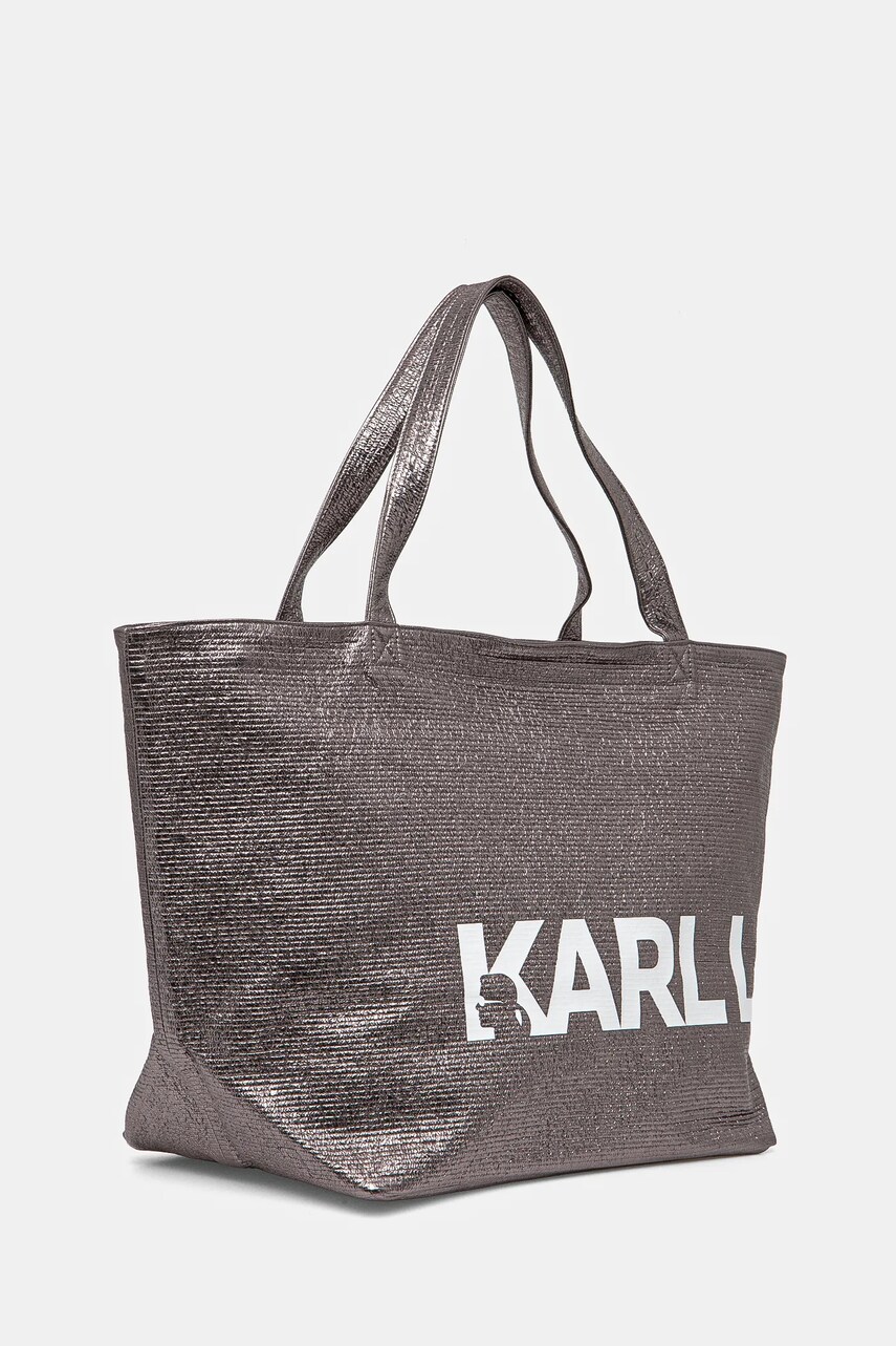 Бавовняна сумка Karl Lagerfeld колір срібний A1W50064