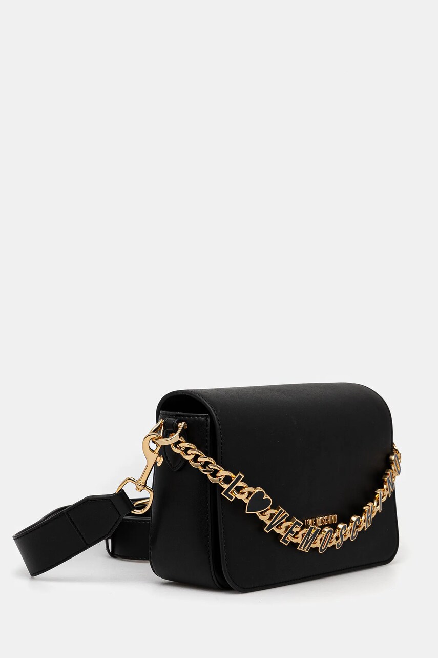 Шкіряна сумочка Love Moschino колір чорний JC4071PP1