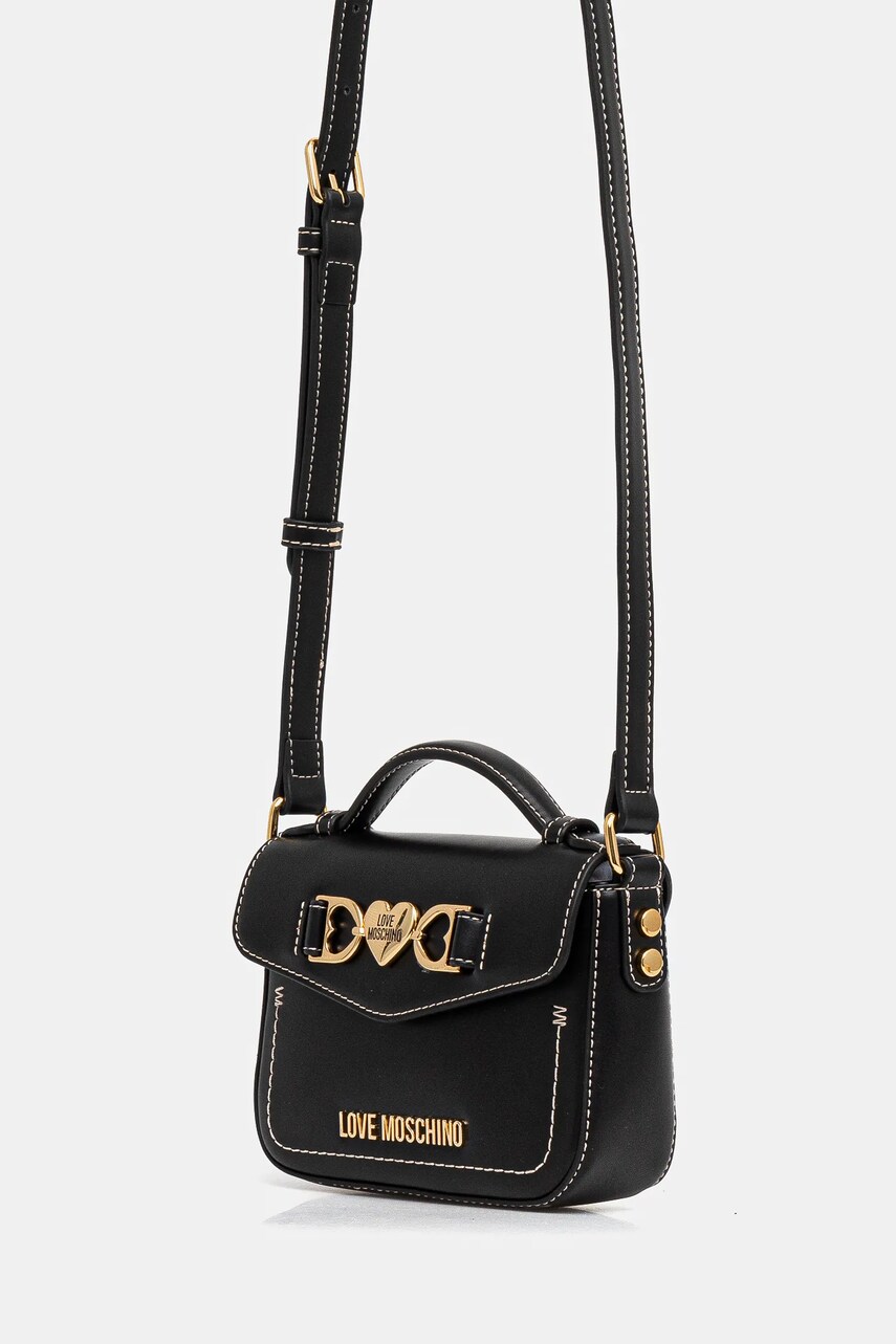 Шкіряна сумочка Love Moschino колір чорний JC4063PP1