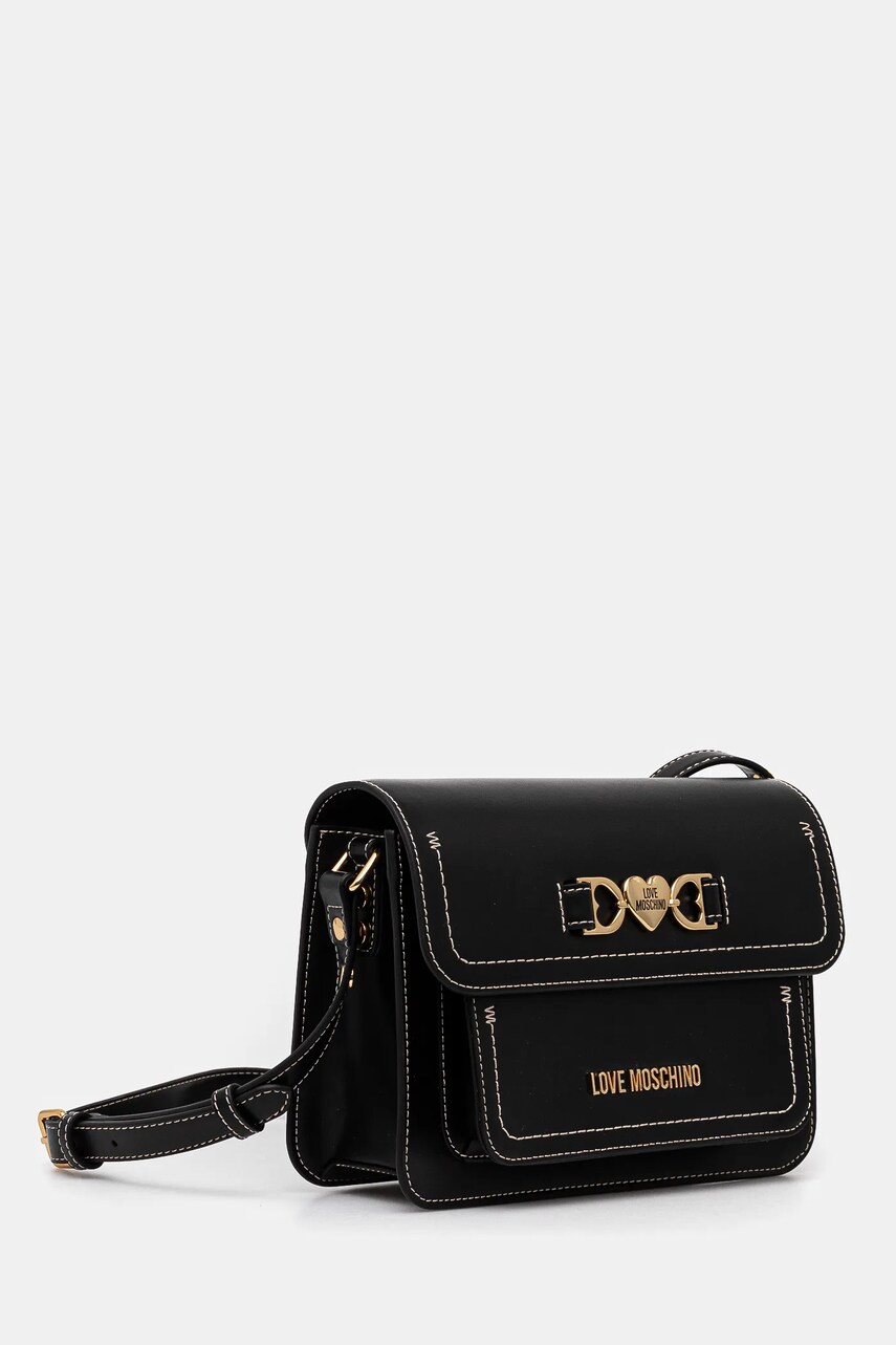 Шкіряна сумочка Love Moschino колір чорний JC4061PP1