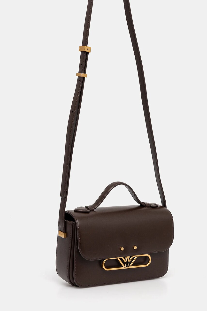 Шкіряна сумочка Emporio Armani колір коричневий EW001484 AF14786