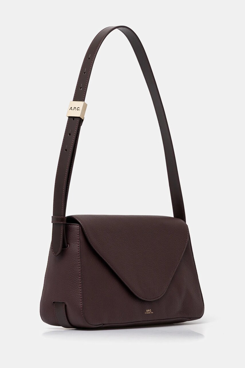 Шкіряна сумочка A.P.C. sac daria flap колір бордовий PXBCD.F61901