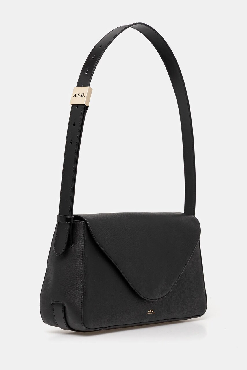 Шкіряна сумочка A.P.C. sac daria flap колір чорний PXBCD.F61901