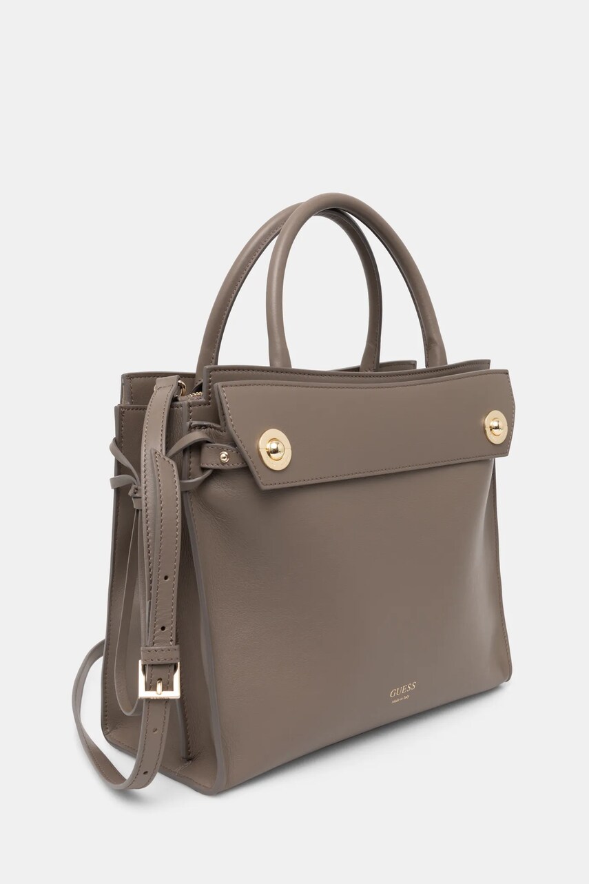 Шкіряна сумочка Guess BIANCA колір коричневий HWBIAA L5117