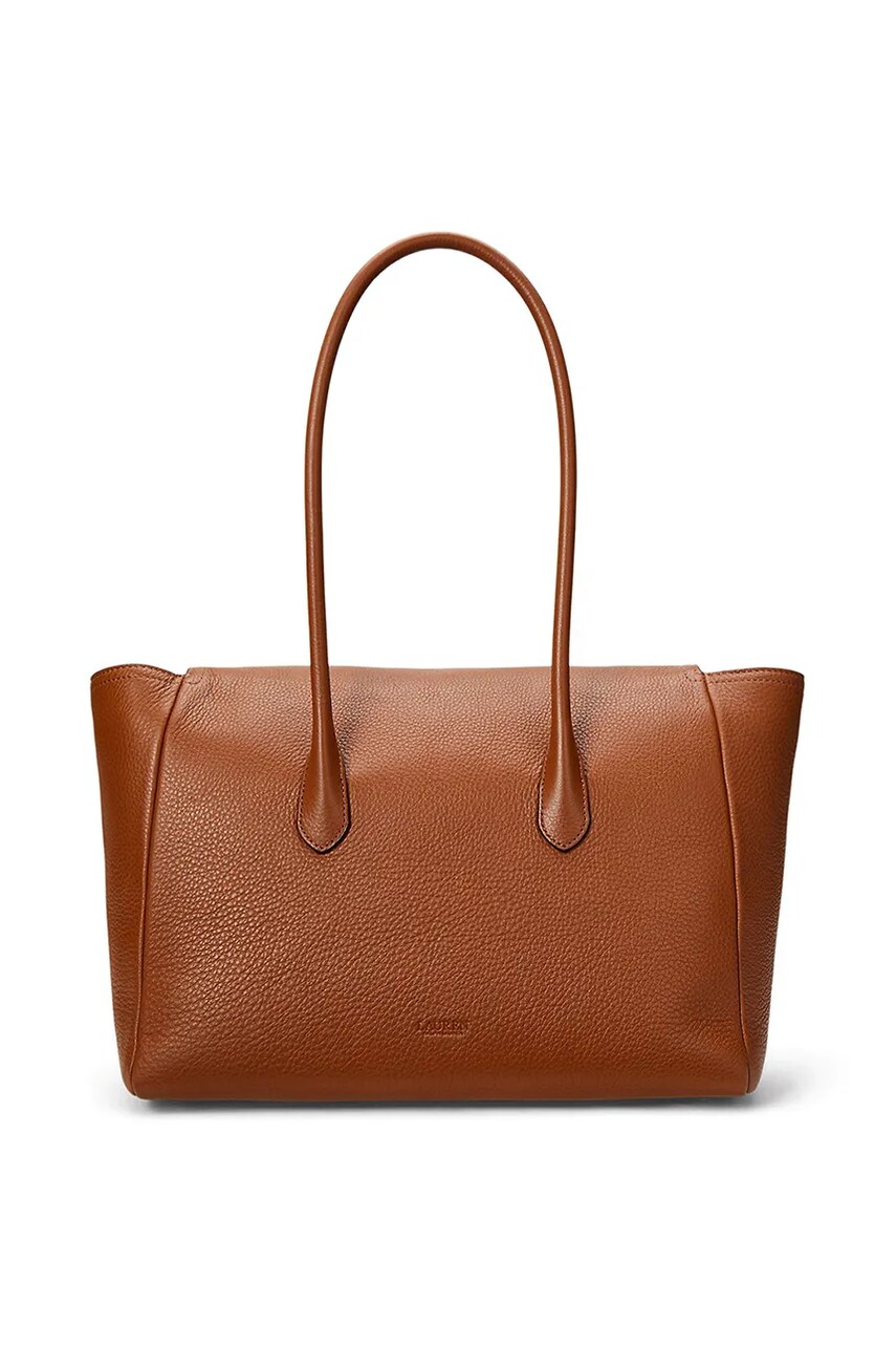 Шкіряна сумочка Lauren Ralph Lauren колір коричневий 431966862