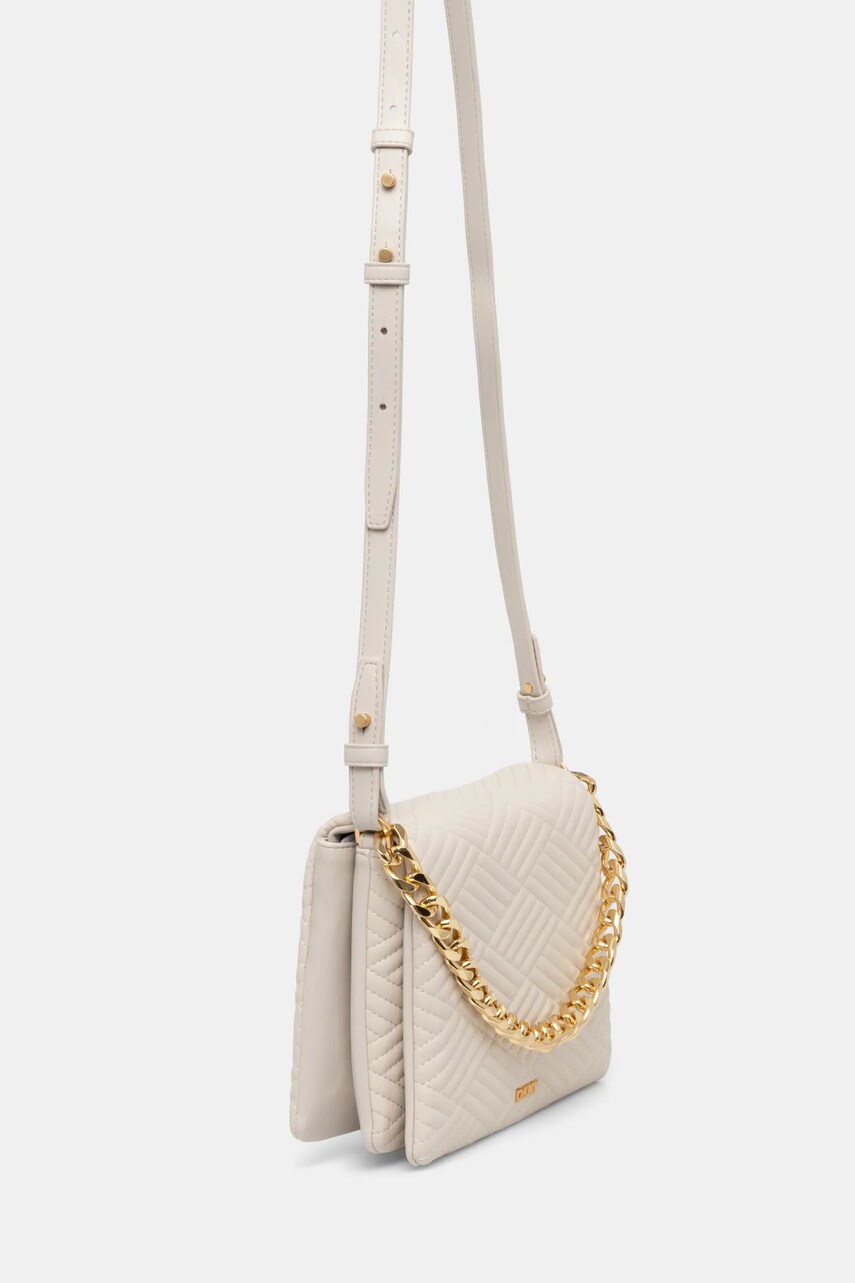 Шкіряна сумочка Dkny колір бежевий R44EKI05