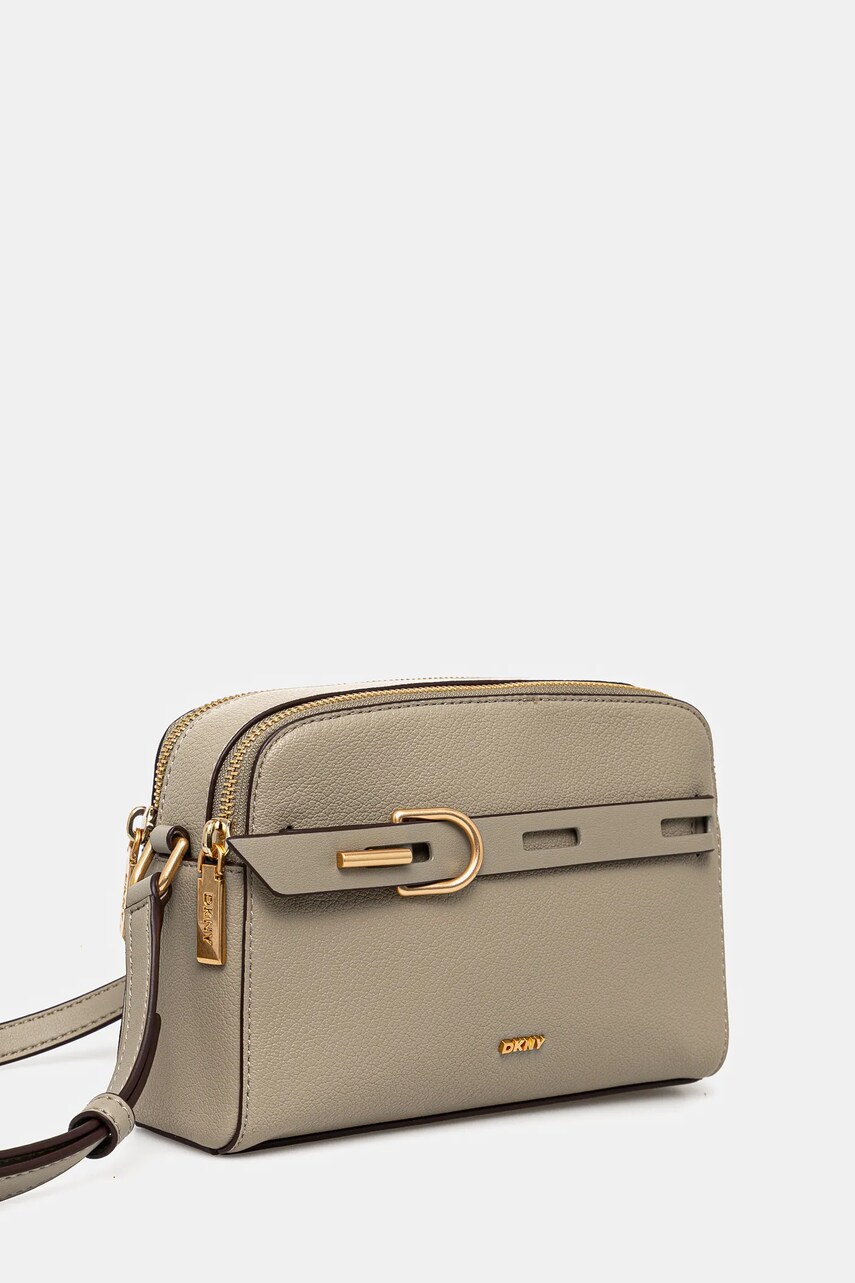 Шкіряна сумочка Dkny колір бежевий R44EAI69