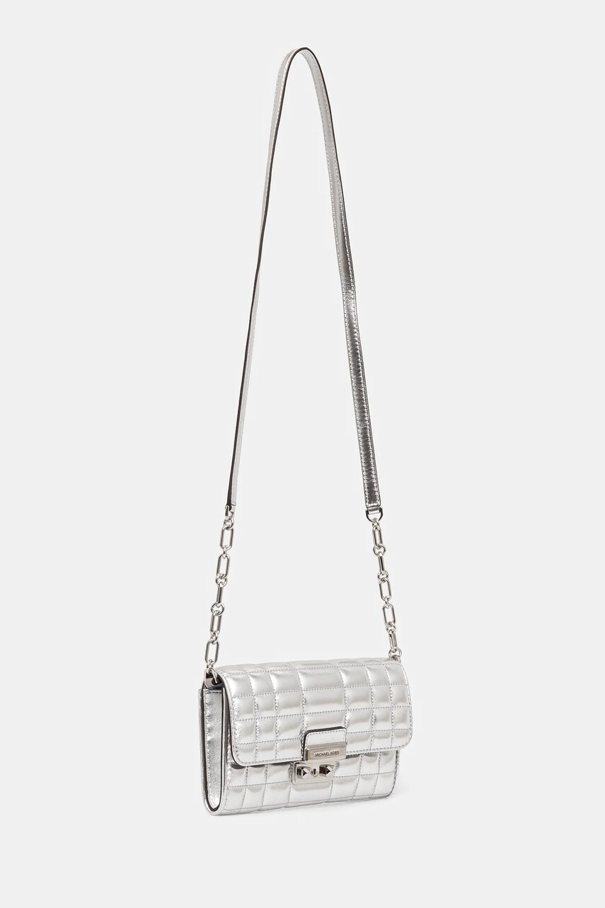 Шкіряна сумочка MICHAEL Michael Kors колір срібний 32S4S2RC9K