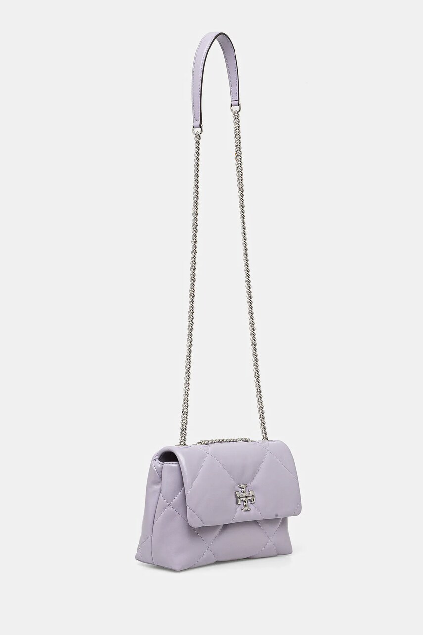 Шкіряна сумочка Tory Burch Kira Diamond Quilt колір фіолетовий 154706-500