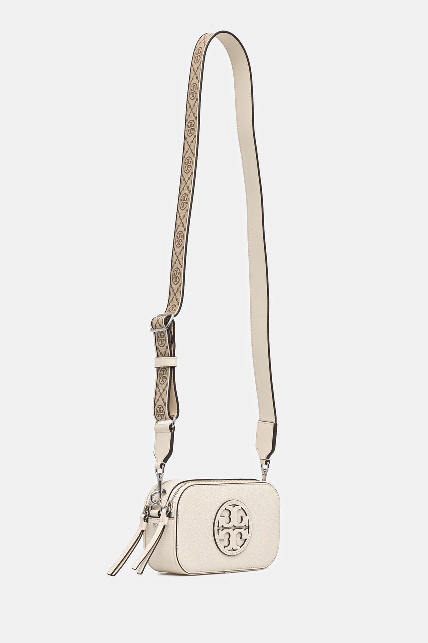 Шкіряна сумочка Tory Burch Miller Mini Crossbody колір бежевий 171955-104