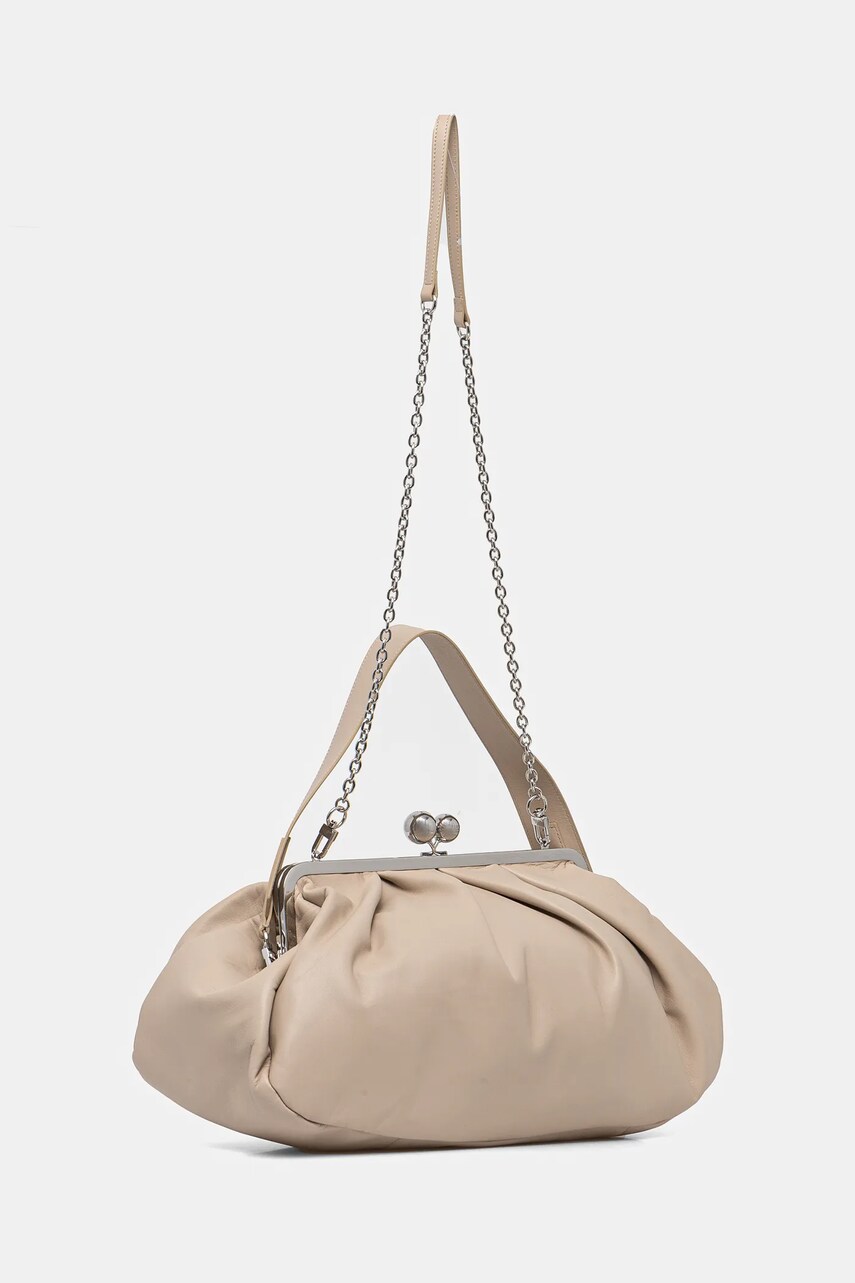 Шкіряна сумочка Weekend Max Mara колір бежевий 2515511014600