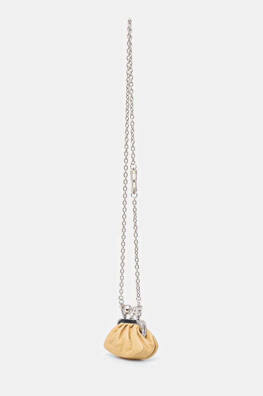 Шкіряна сумка Weekend Max Mara колір бежевий 2515721014600