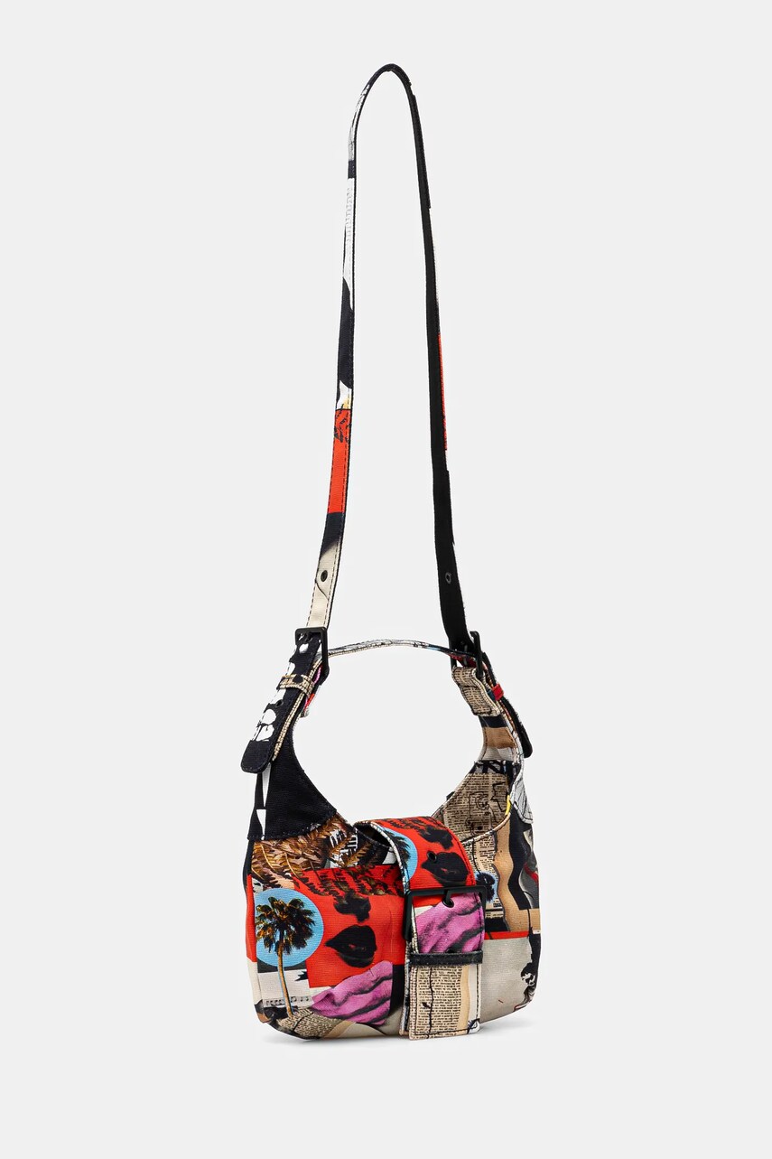 Бавовняна сумка Desigual COLLAGE LACROIX колір чорний 25SAXA16